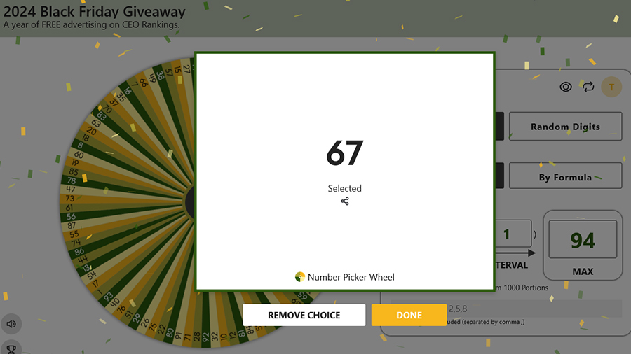 The Wheel Has Spun - And the Winner Is...